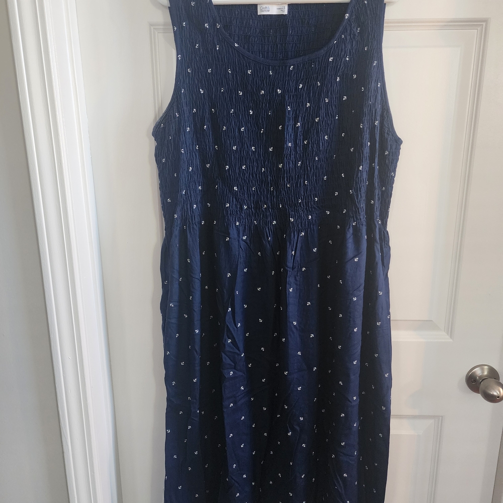Sonoma 1x Navy Blue Sleeveless Dress